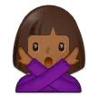 woman gesturing NO: medium-dark skin tone for Samsung-plattformen