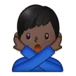 man gesturing NO: dark skin tone untuk platform Samsung