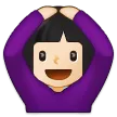 woman gesturing OK: light skin tone per la piattaforma Samsung