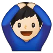 man gesturing OK: light skin tone for Samsung platform