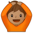person gesturing OK: medium skin tone สำหรับแพลตฟอร์ม Samsung