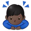 man bowing: dark skin tone for Samsung platform