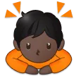 Samsung dla platformy person bowing: dark skin tone