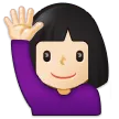 Samsung dla platformy woman raising hand: light skin tone