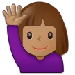 Samsung platformu için woman raising hand: medium skin tone