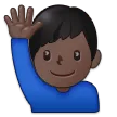 Samsung dla platformy man raising hand: dark skin tone