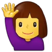 woman raising hand para la plataforma Samsung