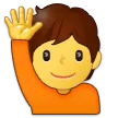 person raising hand for Samsung platform