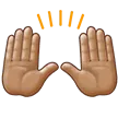 Samsung 플랫폼을 위한 raising hands: medium skin tone