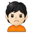 person frowning: light skin tone untuk platform Samsung