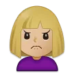 woman frowning: medium-light skin tone pour la plateforme Samsung