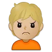 person frowning: medium-light skin tone untuk platform Samsung