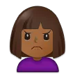 woman frowning: medium-dark skin tone untuk platform Samsung