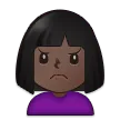 Samsung প্ল্যাটফর্মে জন্য woman frowning: dark skin tone