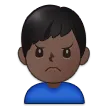 Samsung 플랫폼을 위한 man frowning: dark skin tone