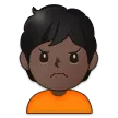 person frowning: dark skin tone untuk platform Samsung