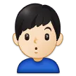 man pouting: light skin tone for Samsung platform