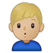 man pouting: medium-light skin tone for Samsung platform