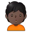 person pouting: dark skin tone untuk platform Samsung