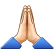 folded hands: light skin tone für Samsung Plattform