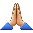 Samsung dla platformy folded hands: medium-light skin tone