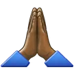 folded hands: medium-dark skin tone para la plataforma Samsung