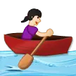 woman rowing boat: light skin tone for Samsung platform