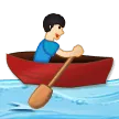 man rowing boat: light skin tone untuk platform Samsung