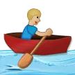 man rowing boat: medium-light skin tone for Samsung platform