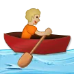 person rowing boat: medium-light skin tone untuk platform Samsung