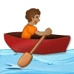 person rowing boat: medium skin tone สำหรับแพลตฟอร์ม Samsung
