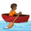 person rowing boat: medium-dark skin tone สำหรับแพลตฟอร์ม Samsung