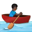 man rowing boat: dark skin tone untuk platform Samsung