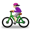 woman biking: light skin tone til Samsung platform