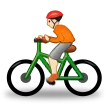 person biking: light skin tone untuk platform Samsung