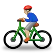 man biking: medium-light skin tone für Samsung Plattform