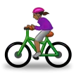 Samsungプラットフォームのwoman biking: medium-dark skin tone