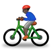 man biking: dark skin tone สำหรับแพลตฟอร์ม Samsung