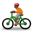 person biking: dark skin tone สำหรับแพลตฟอร์ม Samsung