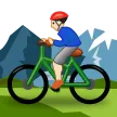 man mountain biking: light skin tone for Samsung platform