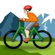 person mountain biking: light skin tone untuk platform Samsung