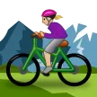 Samsungプラットフォームのwoman mountain biking: medium-light skin tone