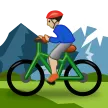 man mountain biking: medium-light skin tone for Samsung platform