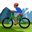 man mountain biking: medium-dark skin tone สำหรับแพลตฟอร์ม Samsung