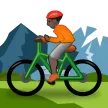 Samsung 플랫폼을 위한 person mountain biking: dark skin tone