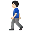 man walking: light skin tone for Samsung platform