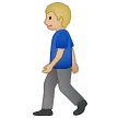 man walking: medium-light skin tone til Samsung platform