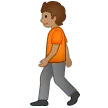 person walking: medium skin tone untuk platform Samsung