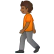 Samsungプラットフォームのperson walking: medium-dark skin tone
