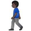 man walking: dark skin tone สำหรับแพลตฟอร์ม Samsung